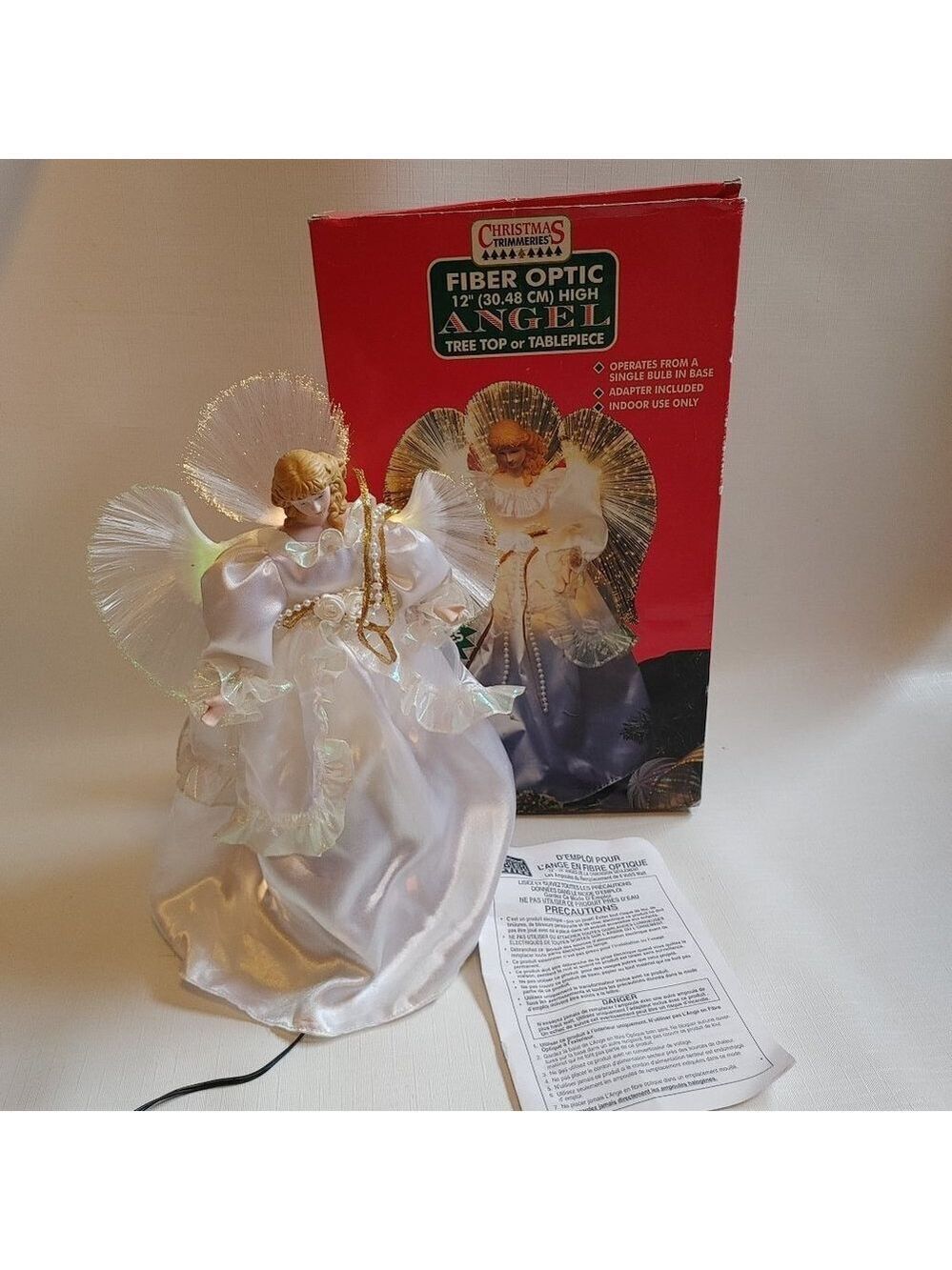Scintillating CHRISTMAS TRIMMERIES Fiber Optic Angel New Old Stock WORKS